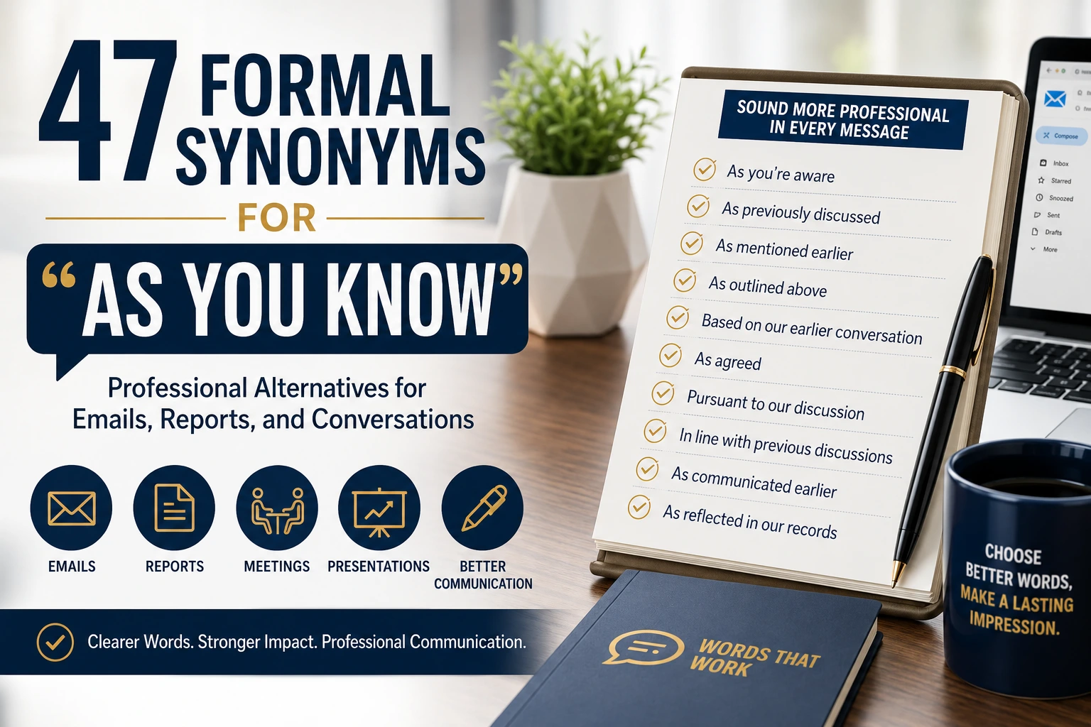 formal synonyms for as you know