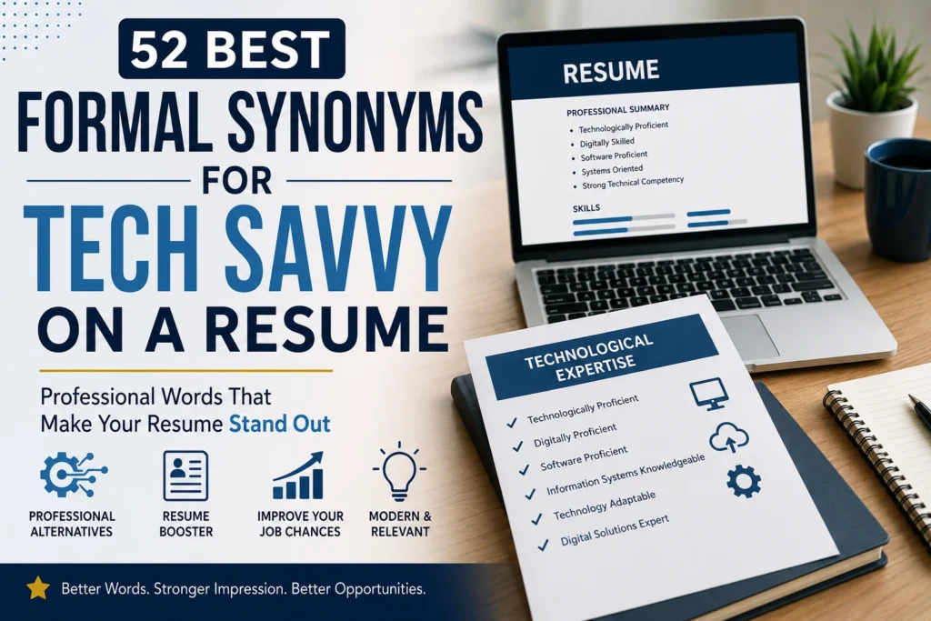 formal synonyms for tech savvy on a resume