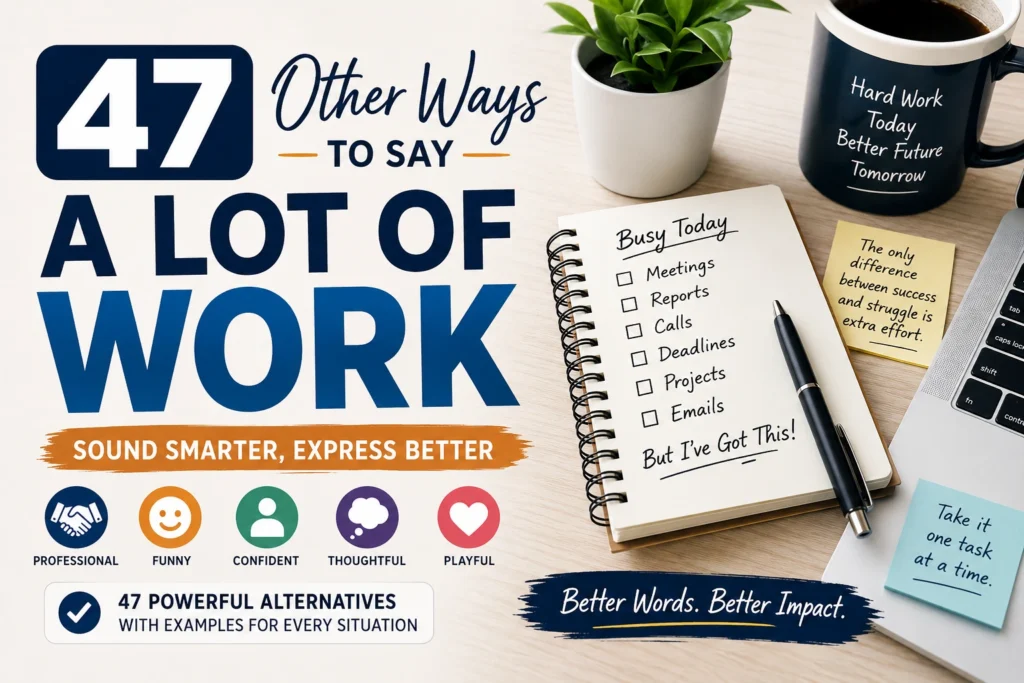 other ways to say a lot of work