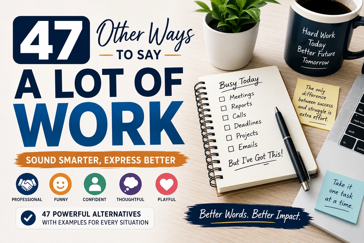 other ways to say a lot of work