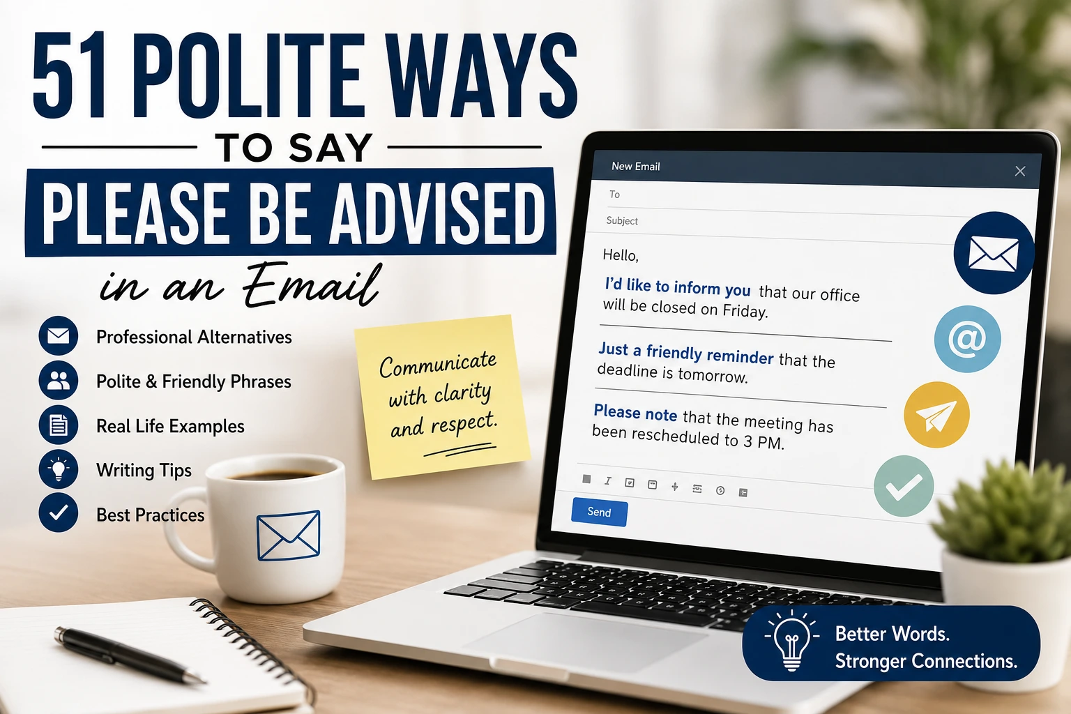 polite ways to say please be advised in an email