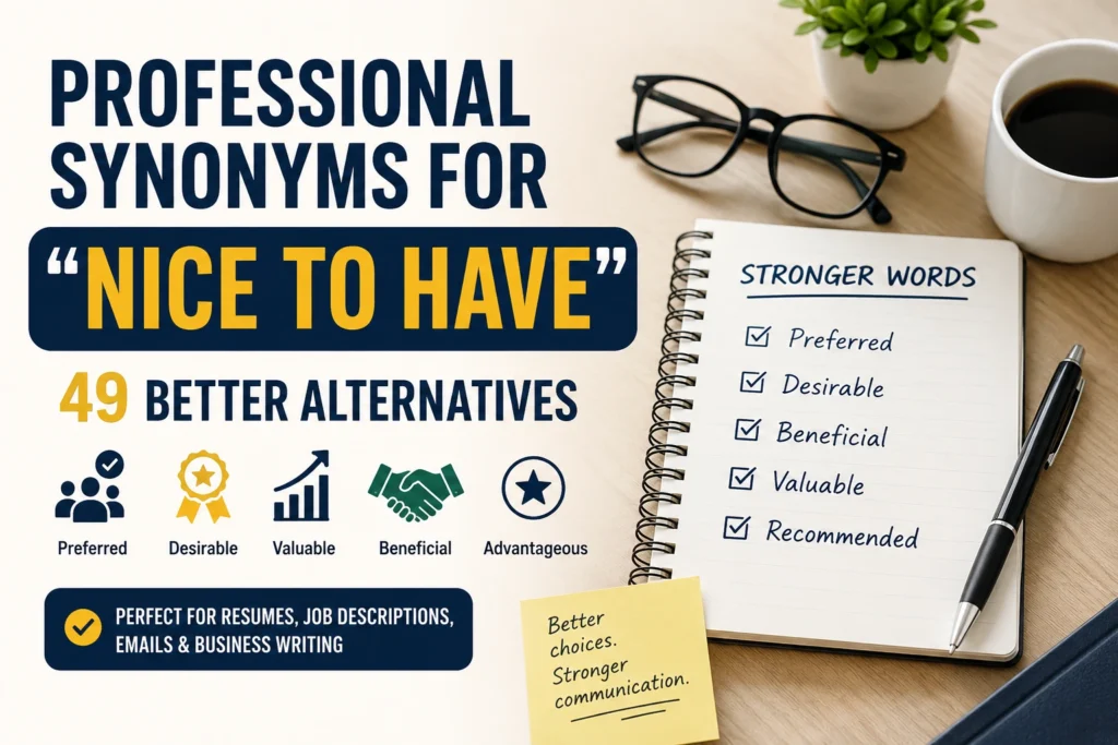 professional synonyms for nice to have