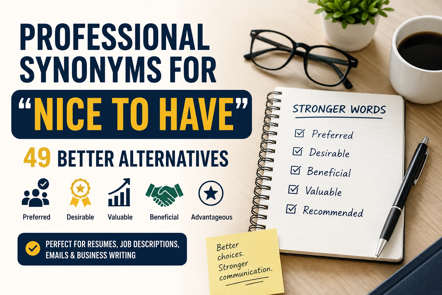 professional synonyms for nice to have
