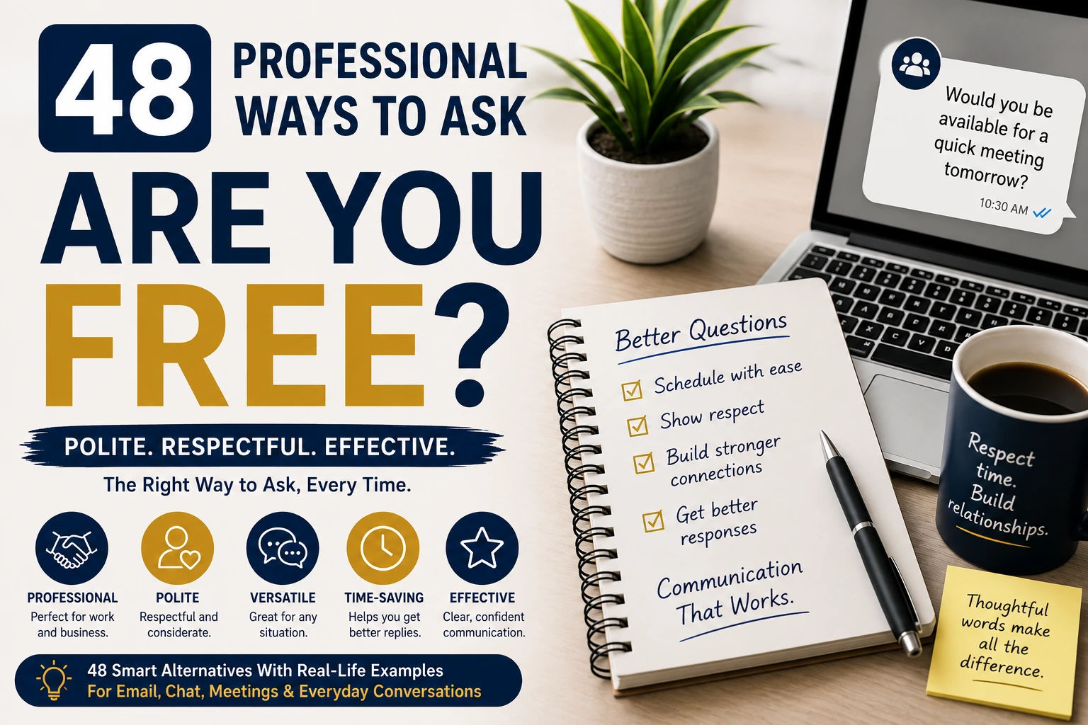 professional ways to ask are you free