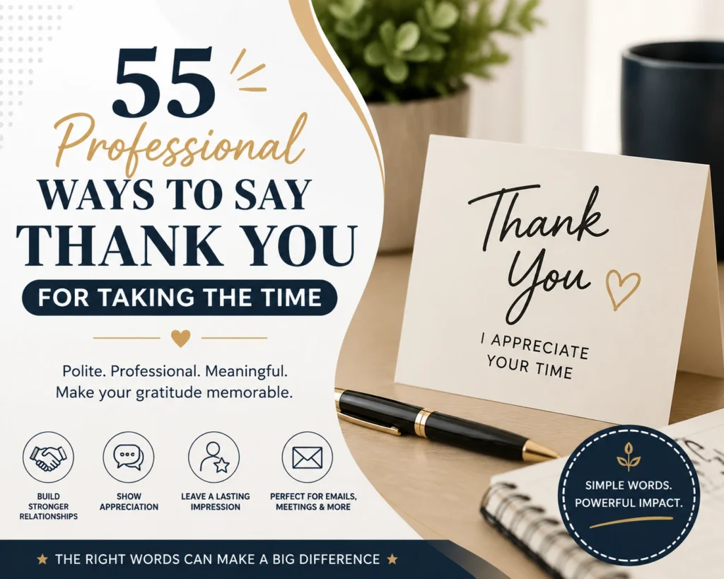 professional ways to say thank you for taking the time