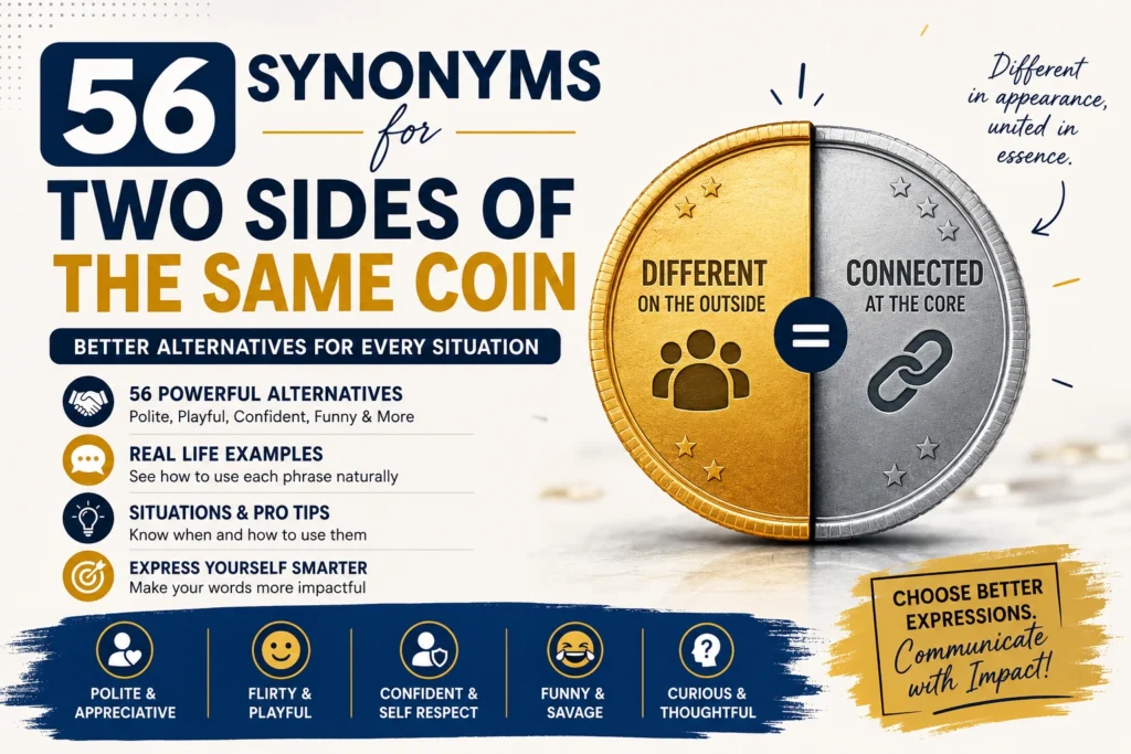 synonyms for two sides of the same coin