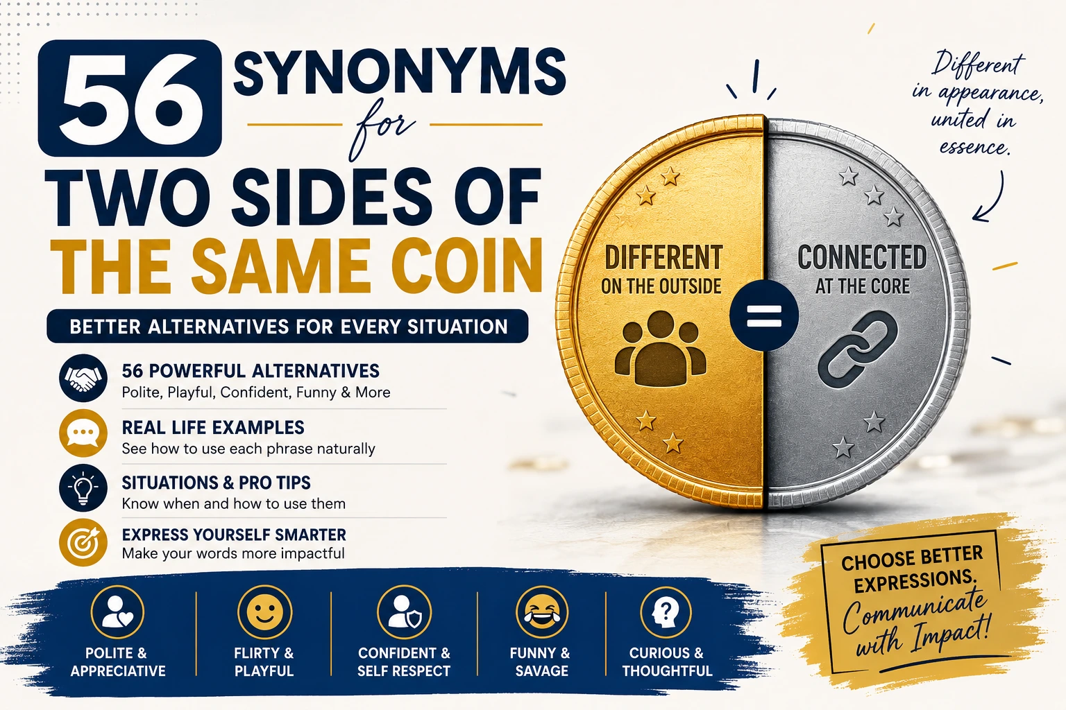 synonyms for two sides of the same coin